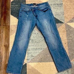 RSQ blue jeans with slight distress for a stylish yet simple look!